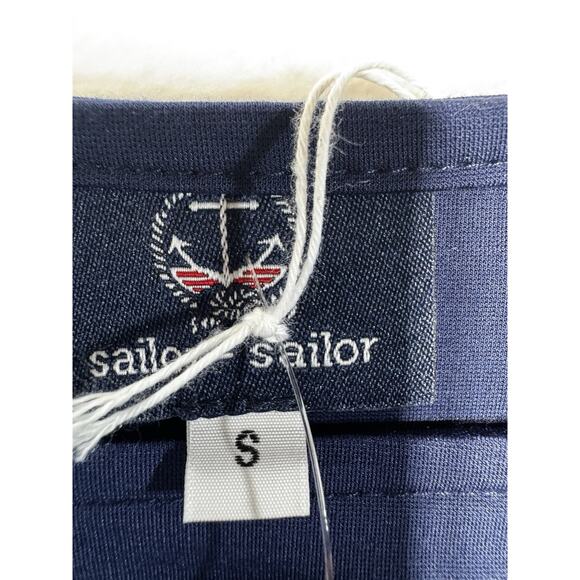 Sailor Sailor Ruffle Sleeve Coastal Top Navy UPF Fabric SZ S Resortwear - Picture 3 of 12